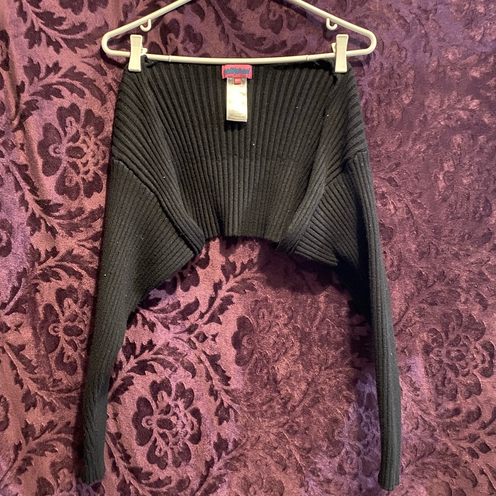Black Ribbed Knit shrug Sweater